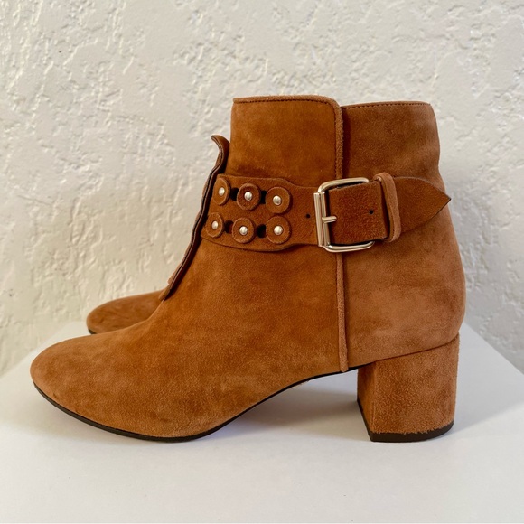 Aquazzura “Boheme” Studded Suede Boots – Tan, Size 36.5 – Made in Italy - Picture 3 of 12